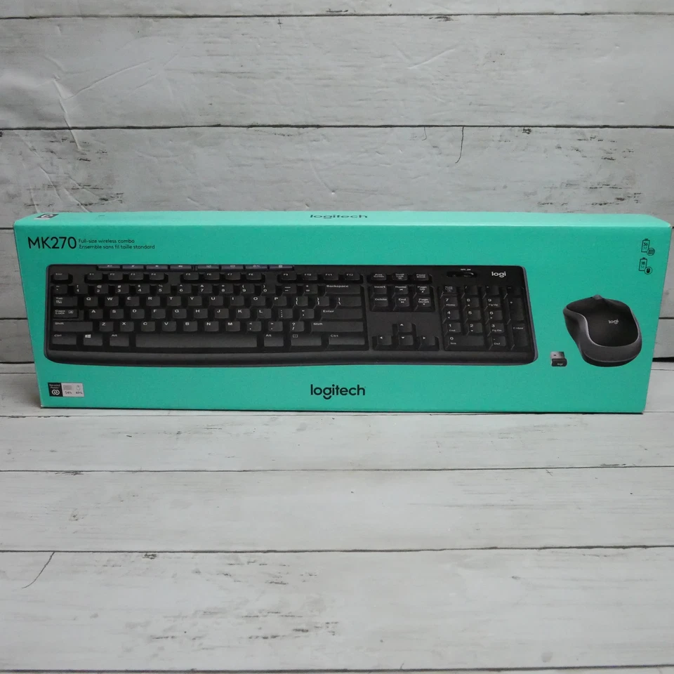 Logitech MK270 Full-size Wireless Combo 2.4GHz Keyboard & Mouse - Image 1 of 4