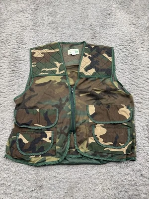 Texsport Vest Men Large Fieldwear Jungle Camo Mesh Shooting Hunting Game Bag 90s - Image 1 of 4