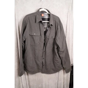 The American Outdoorsman Mens Shirt Jacket Medium Gray Plaid Lined - Bild 1 von 6