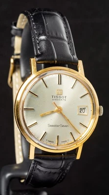 Tissot Visodate Seastar Seven Gold-Plated Hand-Wind Men's Vintage Watch--Working - image 1 of 4