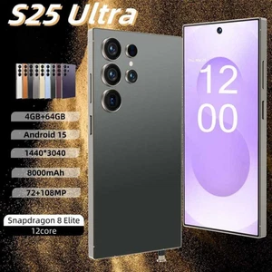 New S25 Ultra Factory Unlocked 7.3" Smartphone 5G Android 15 Dual SIM 4GB+64GB - Picture 1 of 33