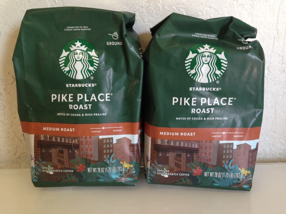 Starbucks Pike Place Roast Smooth Ground 100 Arabica Coffee 28oz Bag BB June 20