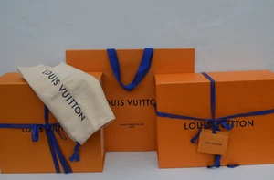 Set of 6 Louis Vuitton Magnetic Gift Luxury Box, Dust Bag, Ribbon & Shopping Bag - Picture 1 of 12
