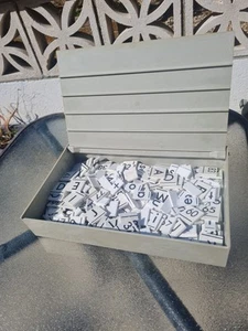 Vintage Invicta Word Building Box Made in England 220 Approx Letter Number Tiles - Picture 1 of 12
