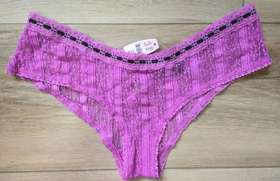 NUEVO CON ETIQUETAS Bragas Hiphugger Vintage Victoria's Secret Sexy Little Things Encaje Transparente M Foto 1 de 3