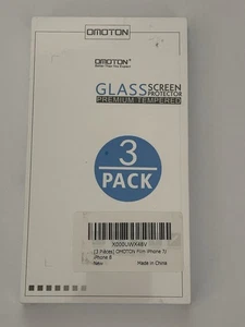 3 Pack iPhone 7/8 Tempered Glass Screen & Camera Lens Protector Omoton - Picture 1 of 2
