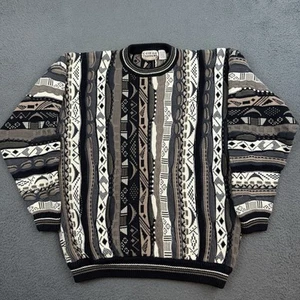 Vintage Cotton Traders 3D Pullover Herren XL Coogi Style Geometrisch Mehrfarbig 90s - Bild 1 von 9