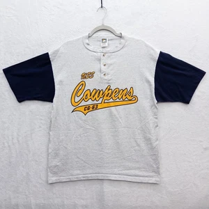 USS Cowpens CG-63 Vintage Baseball Henley T-Shirt Size L USA Single Stitch - Bild 1 von 4