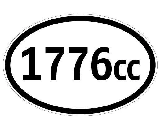 Air Cooled Volkswagen 1776cc Oval Decal - Image 1 of 1