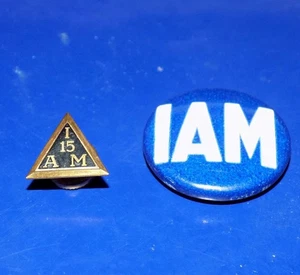 Vtg I.A.M. International Assoc. of Machinists Gold Filled Pin & Pinback Button - Picture 1 of 2