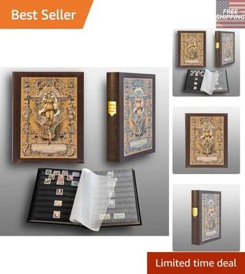 Prophila 60-Page Vintage Stamp Stockbook with Gold Foil Lettering and Inserts - Image 1 of 4