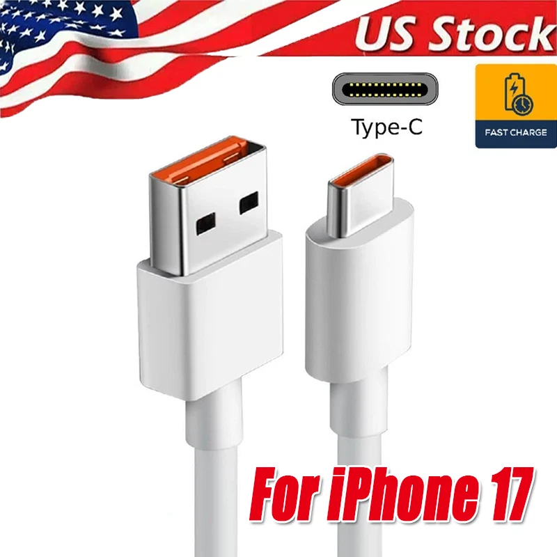 IPhone 17 16 Pro Max Plus USB-A Cable Fast Charger Type C Charging Data lot Cord - Image 1 of 4