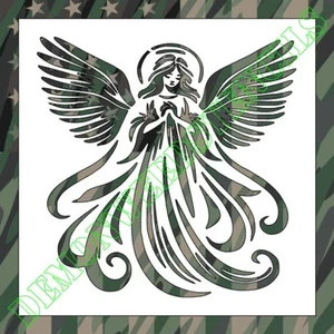 6"x6" Clear Plastic Stencil - Angel (RA71) (.007") - Picture 1 of 2