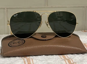 Ray Ban Bausch & Lomb USA Aviator tono oro verde grigio lenti G15 62-14 + custodia - Foto 1 di 22