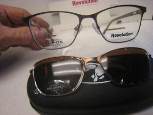 Revolution Eyeglass Frame W/ Magnet sun shade JOPLIN BROWN 52-16-135 w/case - Picture 1 of 5