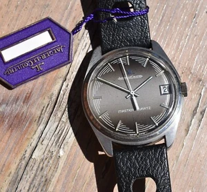 23303 Jaeger LeCoultre Master Quartz Steel Watch 352 Beta Running Buzzsaw Dial - Picture 1 of 14