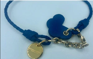 Authentic Bottega Veneta Butterfly Gold Plated medal bracelet Leather Blue - Picture 1 of 7