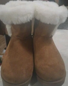 SO Paulina Women's Size 10 Faux Fur Winter Boots - Chestnut - Picture 1 of 4