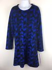 Aqua Girls Cobalt Long Sleeve Blue/Black Dress Size L