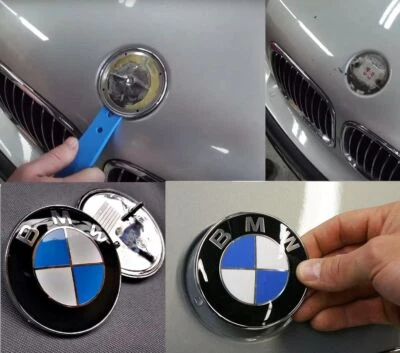 BMW 82mm Car Front Hood Rear Trunk Emblem Badge Logo Genune - Image 1 of 4