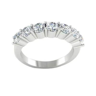 Anniversary Ring Round Cut Diamond I1 G 1.01 Ct 14K White Gold Appraisal 3.10 mm - Image 1 of 4