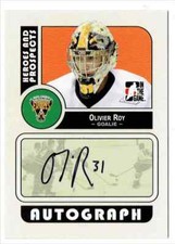 2008-09 ITG HEROES AND PROSPECTS OLIVIER ROY AUTO CAPE BRETON SCREAMING EAGLES