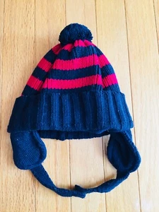CHILDREN'S PLACE BOY/GIRL WARM SOFT WINTER HAT BLUE/RED STRIPE TODDLER SZ 3T-4T  - Picture 1 of 2