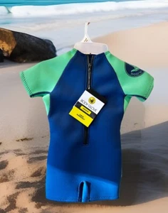 Body Glove Childs Wetsuit Blue/Green Zip Spring Size Med NWT Boogie Board Surf - Picture 1 of 8