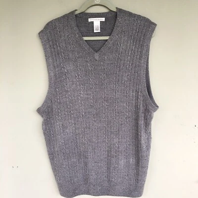VTG 90s Geoffrey Beene Sweater Vest Men XL V-Neck Knit Pullover Retro Golf Prepp - Image 1 of 4