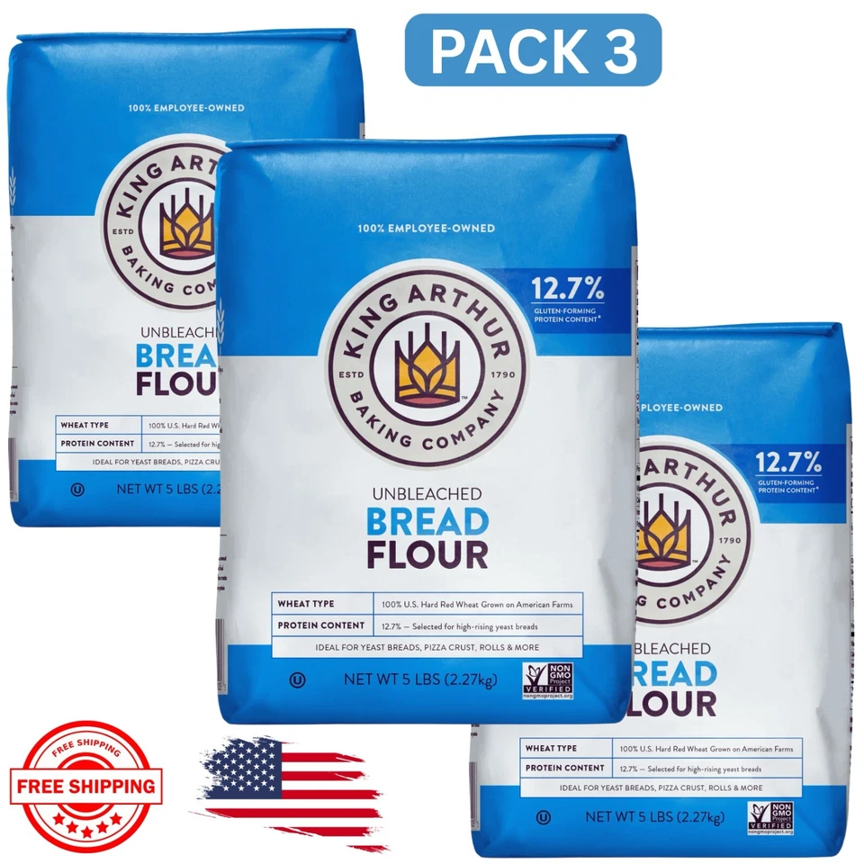 King Arthur Unbleached Bread Flour Non-Gmo Project Verified Certified Kosher