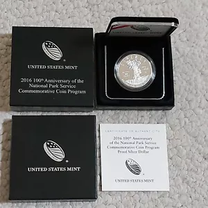 2016 100th Anniversary of the National Park Service Commemorative Proof Coin $1 - Picture 1 of 6