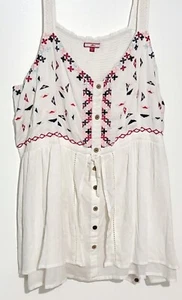 Joe Brown Womens Cotton Embroidered Boho Tank Plus Size 26 - Picture 1 of 11