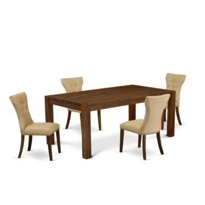 East West Furniture LMGA5-N8-03 5-Pc Dining Table Set- 4 Mid Century Dining... - Image 1 of 3