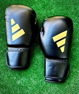 Kickboxing Gloves by Adidas, Speed 50 Training Boxing , Black/Gold 10 oz - Picture 1 of 4
