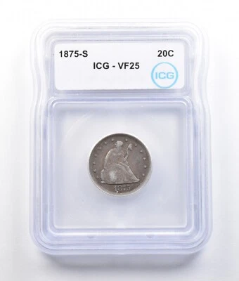 1875-S Seated Liberty Twenty Cents VF25 ICG *2725 - Image 1 of 3