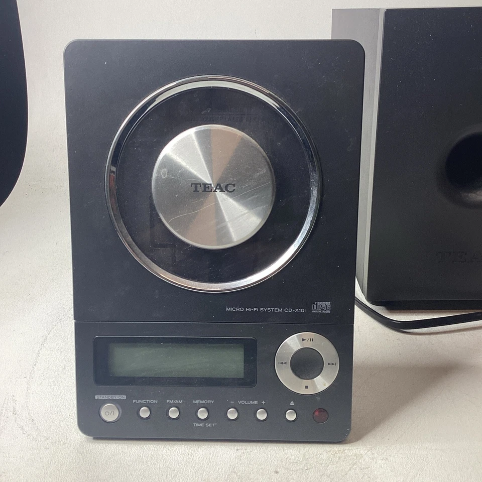 Teac CD-X10i CD Player iPod Dock Subwoofer 2 Antennas Aux Cable Remote & Manual  - Image 1 of 4