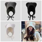 Beanie Hat Bear Ears Knitted Hat Woolen Hat Plush Hat Cat Ears Beanie  Warm