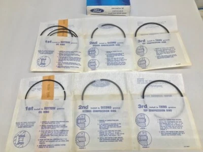 NOS FORD 1988-90 Escort, EXP PISTON RING SET for 2 Pistons - Image 1 of 4