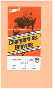 Cleveland Browns at San Diego Chargers 9-25-1983 ticket stub Mike Pruitt photo - Picture 1 of 2