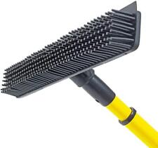 ALL IN ONE! Rubber Broom - Heavy Duty Floor Squeegees, Sweeps & Scrubs w/Tele...