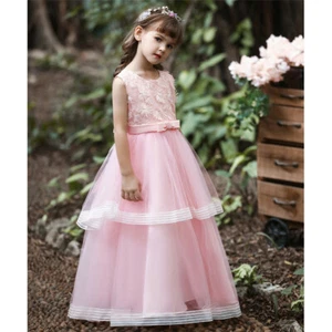 Wedding Party Kids Girls Tulle Long Dress Pageant Prom Formal Princess Gown Prom - Picture 1 of 124
