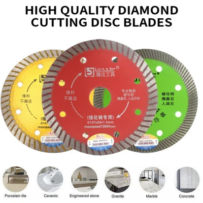 107mm Diamond Saw Blade Disc Porcelain Tile Ceramic Granite Marble Cutting Blade - Image 1 of 4