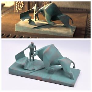 NO 3D printed,  9.8", DUNE statue matador bull fight sculpture. Handmade.