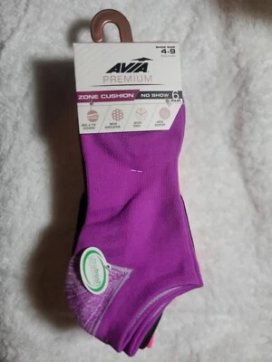  Avia woman No Show Socks 6 Pair Shoe Size 4-9 BRIGHT ASSORTED - Image 1 of 4