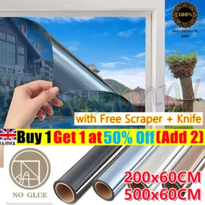 5M Reflective One Way Mirror Window Film Mirrored Privacy UV Glass Solar Tint.UK - Picture 1 of 23