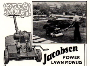 Antiguo anuncio de 1919 Jacobsen Manufacturing Co cortacéspedes eléctricos Racine Wisconsin WI - Imagen 1 de 2
