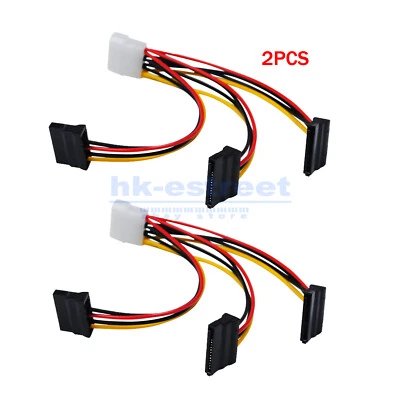 4 Pin IDE Molex auf 3 Serial ATA SATA Power Splitter Verlängerungskabel Stecker 2X - Bild 1 von 4