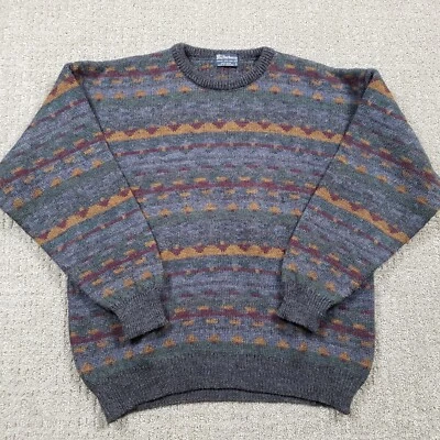 Suéter de Colección Burberrys Para Hombres XL Gris Geométrico Cuello Redondo Pullover 100% Lana Reino Unido Foto 1 de 4