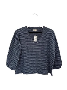 Madewell V-Neck Bubble-Sleeve Top - Damen Gr. M Navy/Weiß NEU - Bild 1 von 4