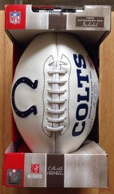 印第安纳波利斯球队 NFL 球队全尺寸亲笔签名美式橄榄球,授权,全新,2007 年 — 第 1/4 张图片
